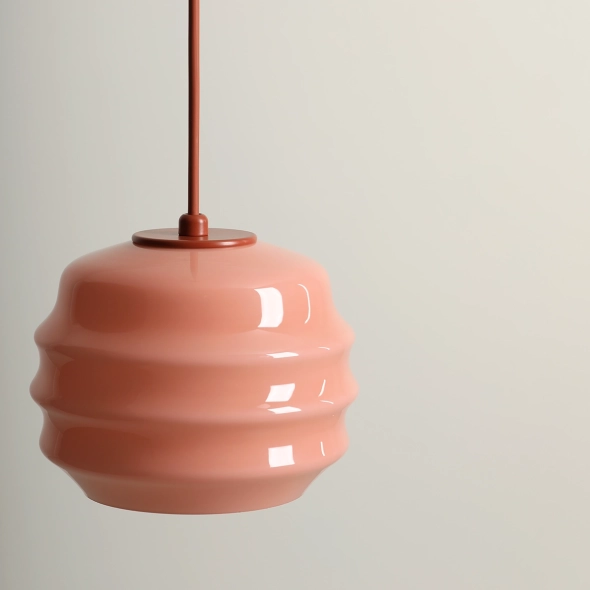 Designerska lampa wisząca ze szklanym kloszem PUFF GLAZE TERRA
