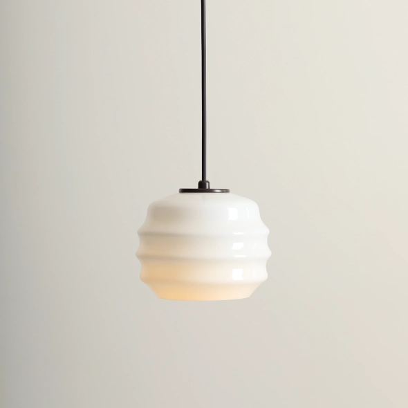 Stylowa lampa wisząca z opalowym kloszem PUFF MOKKA