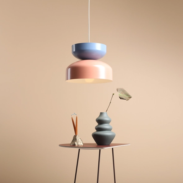Modułowa lampa wisząca o ciekawych barwach TULA Coral/Dusty Blue