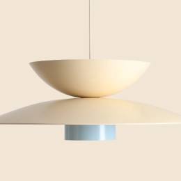 Grande lampada a sospensione in stile scandinavo TEYA Cream/Cream/Baby Blue (ø65cm)