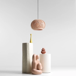 Doppelt geflochtene Holzlampe NATURE CROSS Medium