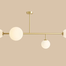 Luxuriöse Deckenleuchte aus Messing mit kugelförmigen Schirmen DIONE 4 BRASS