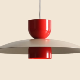 Designer-Hängeleuchte NUTTA Beige/Red Chilli (ø65cm)