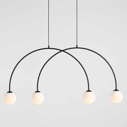 Lampada a sospensione dal design accattivante a forma di arco UNA 4 SHORT BLACK
