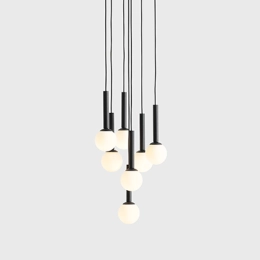 Moderna lampada a sospensione a cascata per ambienti alti RIU 7 BLACK
