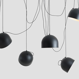 Lampada a sospensione d'effetto con cavi pendenti tipo ragno NOOR 5 BLACK