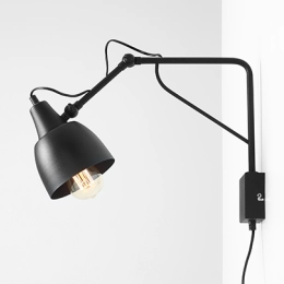 Industrial wall lamp SOHO SHORT BLACK