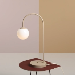 Elegante lampada da tavolo a forma di arco UNA TABLE BEIGE