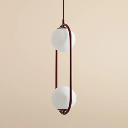 Bordeauxfarbene Pendelleuchte RIVA 2 RED WINE