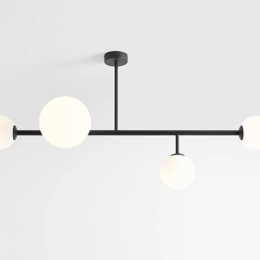 Moderne Deckenleuchte mit kugelförmigen Schirmen DIONE 4 BLACK