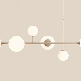 Moderne Pendelleuchte in Beigeton DIONE 6 BEIGE
