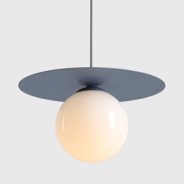 Lampada a sospensione con disco colorato LOOP DUSTY BLUE (Small)