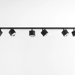 Plafoniera da soffitto molto ampia con paralumi regolabili BOT 6 BLACK