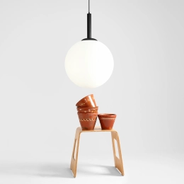 Grande lampada a sospensione sferica BOSSO GRANDE XXL BLACK (50cm)